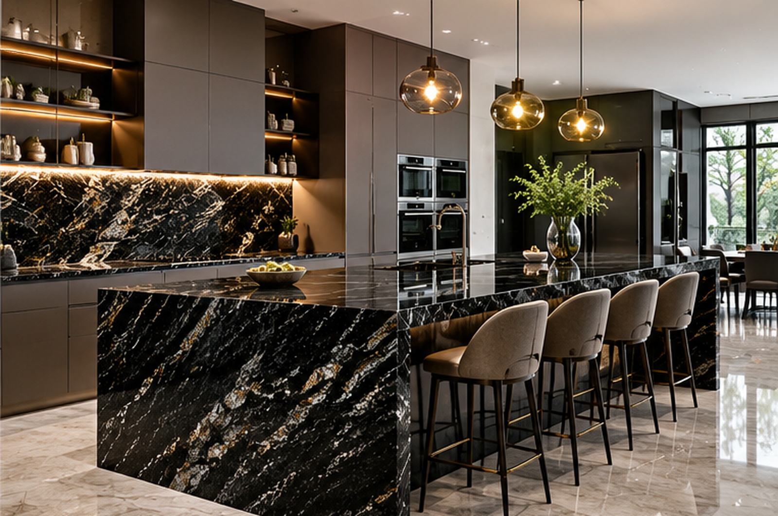 Black granite kitchen